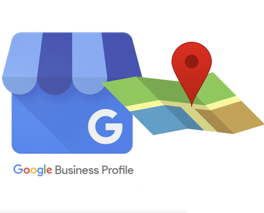 Google Business Profile logo with a shopfront and map pin, for a guide to ranking your Google Business Profile