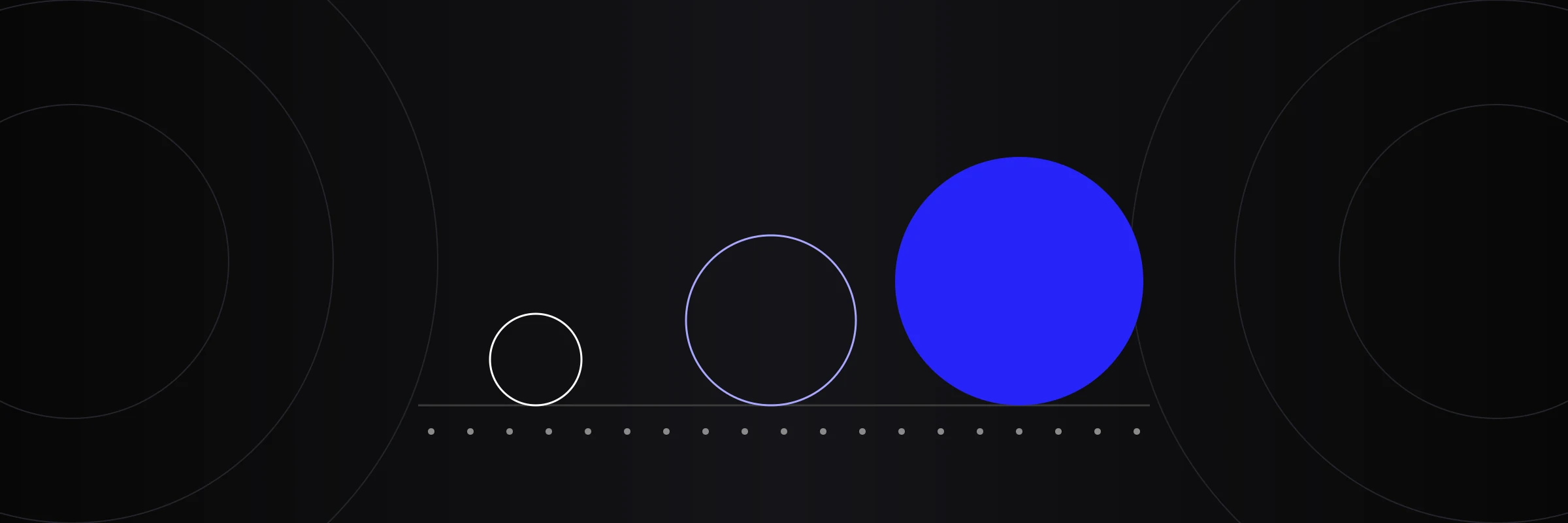 Diagram of three circles growing from small to large along a line, for childcare marketing