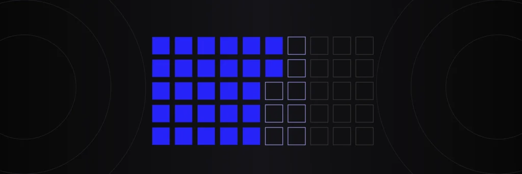 Diagram of an appointment grid of squares filling with blue from left to right, for medical practice marketing