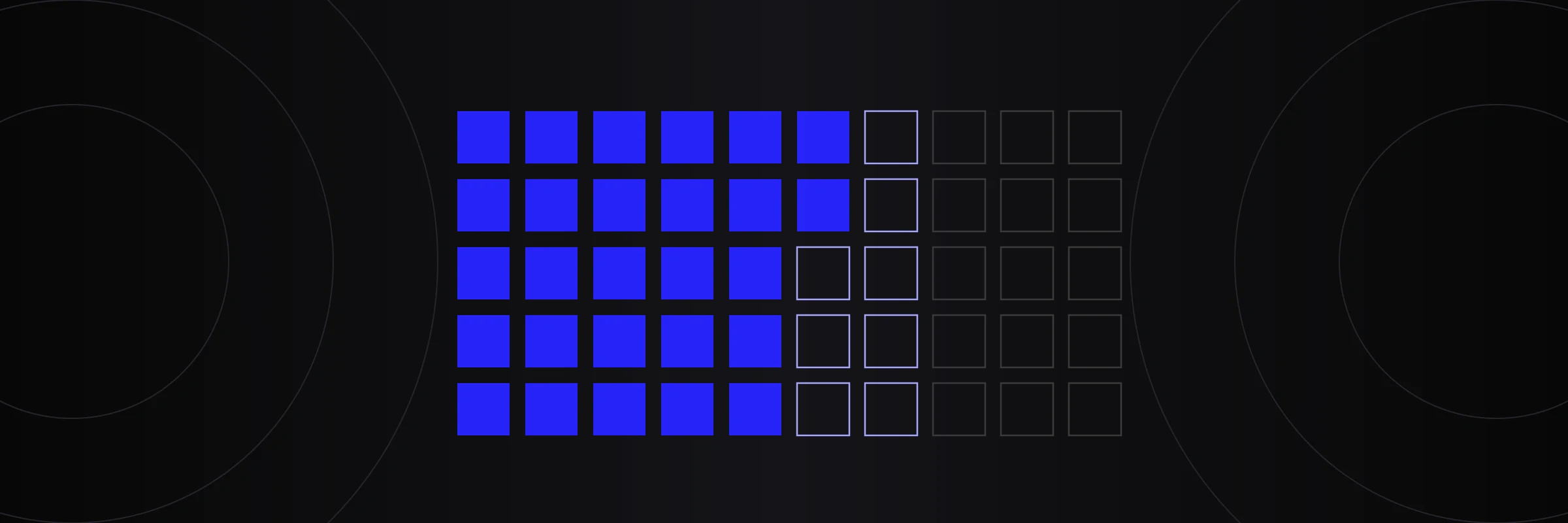 Diagram of an appointment grid of squares filling with blue from left to right, for medical practice marketing
