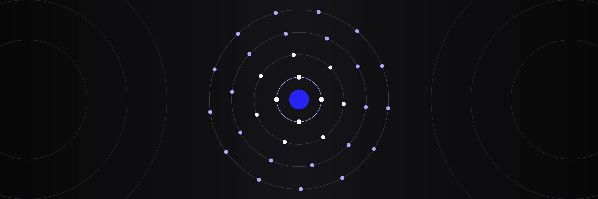 Diagram of concentric suburb rings with dots around a blue centre, for real estate marketing